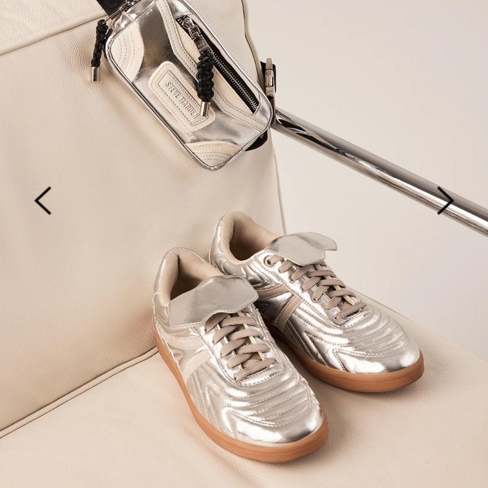 Madrid Silver Sneakers with Gum Sole